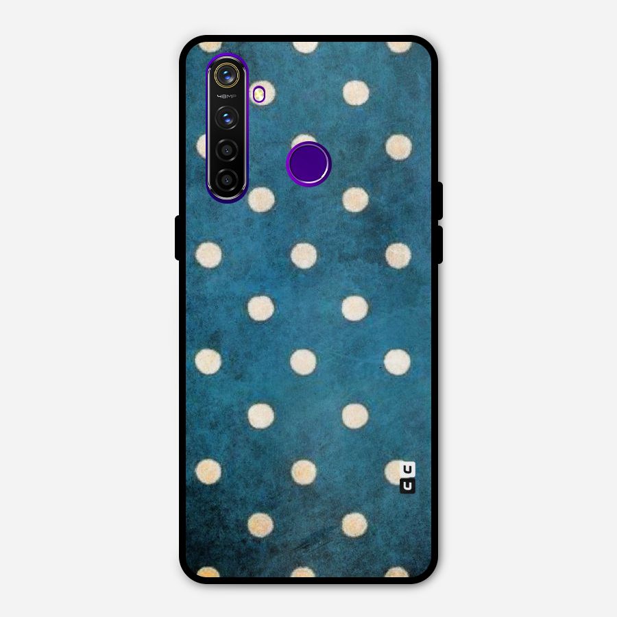 Classic Blue Polka Metal Back Case for Realme 5 Pro