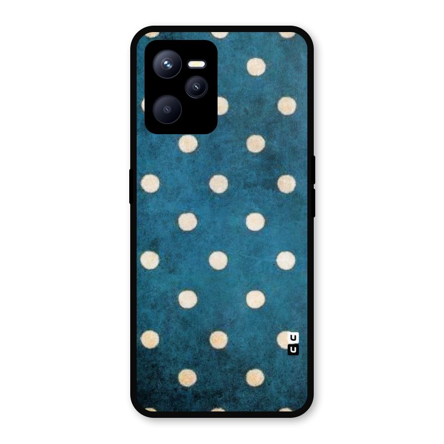 Classic Blue Polka Metal Back Case for Realme C35