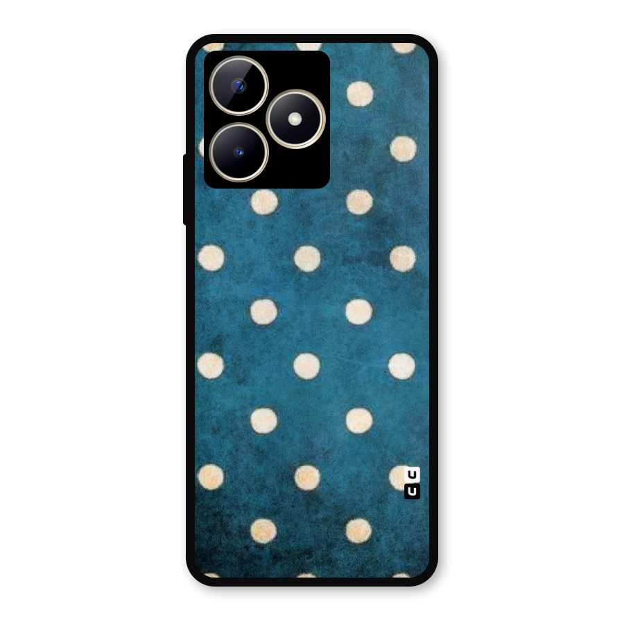 Classic Blue Polka Metal Back Case for Realme Narzo N53