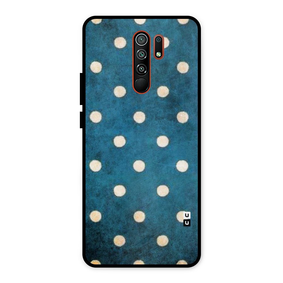 Classic Blue Polka Metal Back Case for Redmi 9 Prime