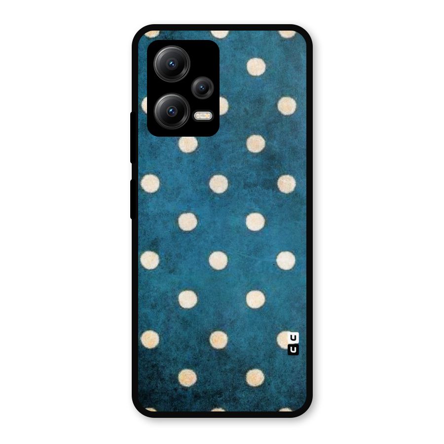 Classic Blue Polka Metal Back Case for Redmi Note 12 5G