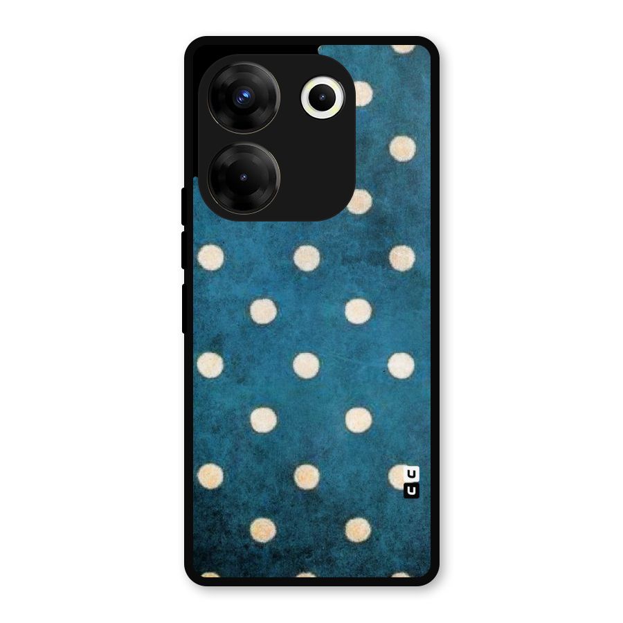Classic Blue Polka Metal Back Case for Tecno Camon 20 Pro