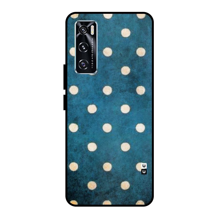 Classic Blue Polka Metal Back Case for Vivo V20 SE