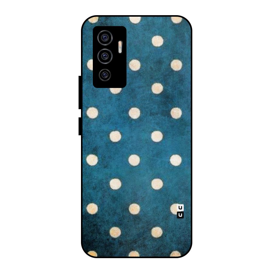 Classic Blue Polka Metal Back Case for Vivo V23e
