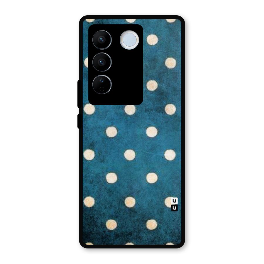 Classic Blue Polka Metal Back Case for Vivo V27 Pro