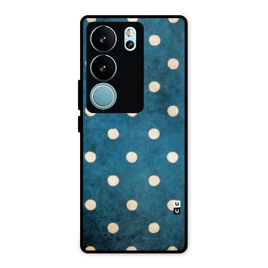 Classic Blue Polka Metal Back Case for Vivo V29