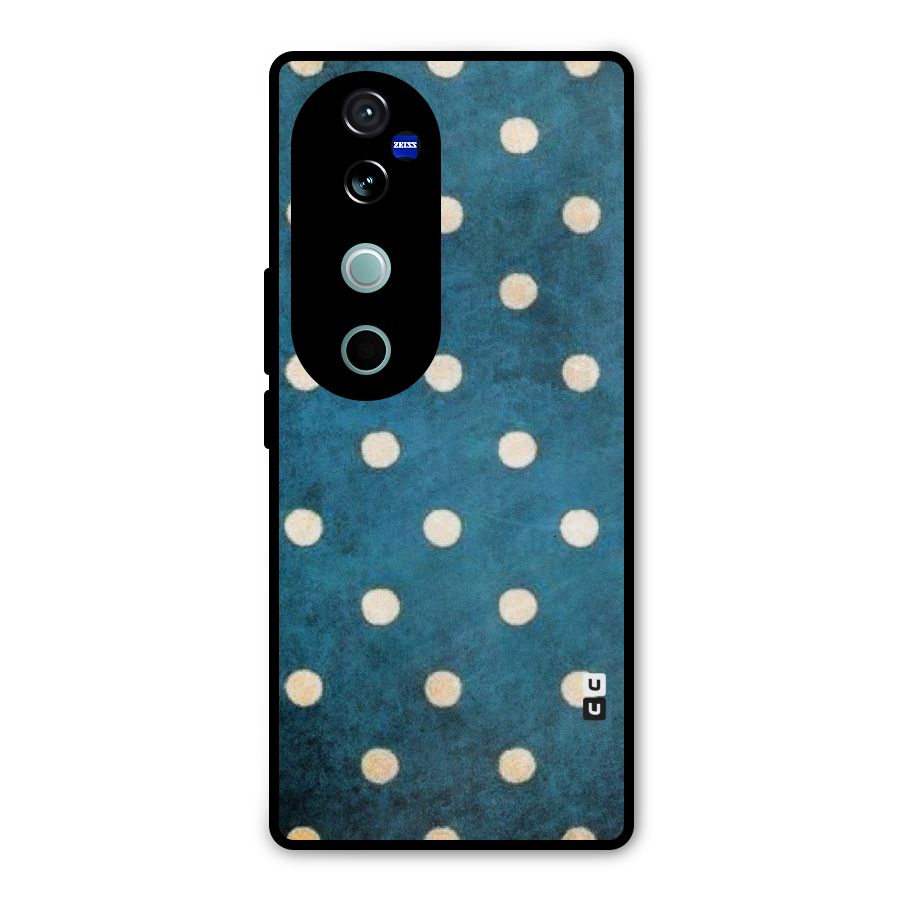 Classic Blue Polka Metal Back Case for Vivo V40