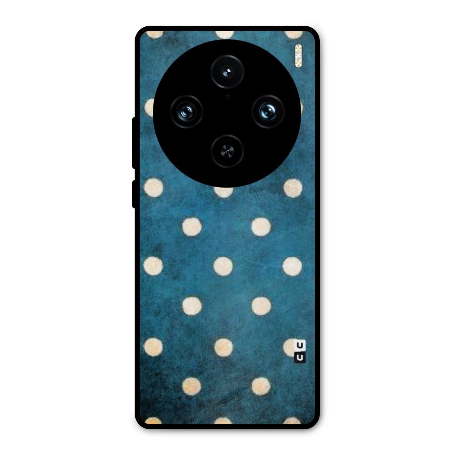 Classic Blue Polka Metal Back Case for Vivo X100 Pro