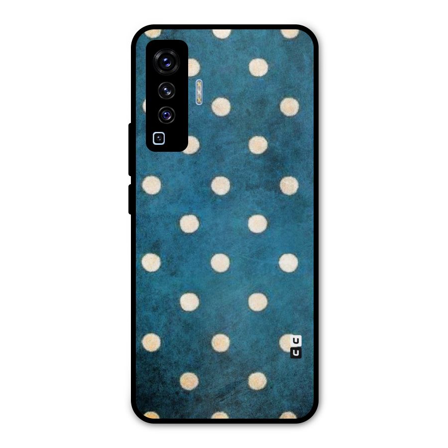 Classic Blue Polka Metal Back Case for Vivo X50