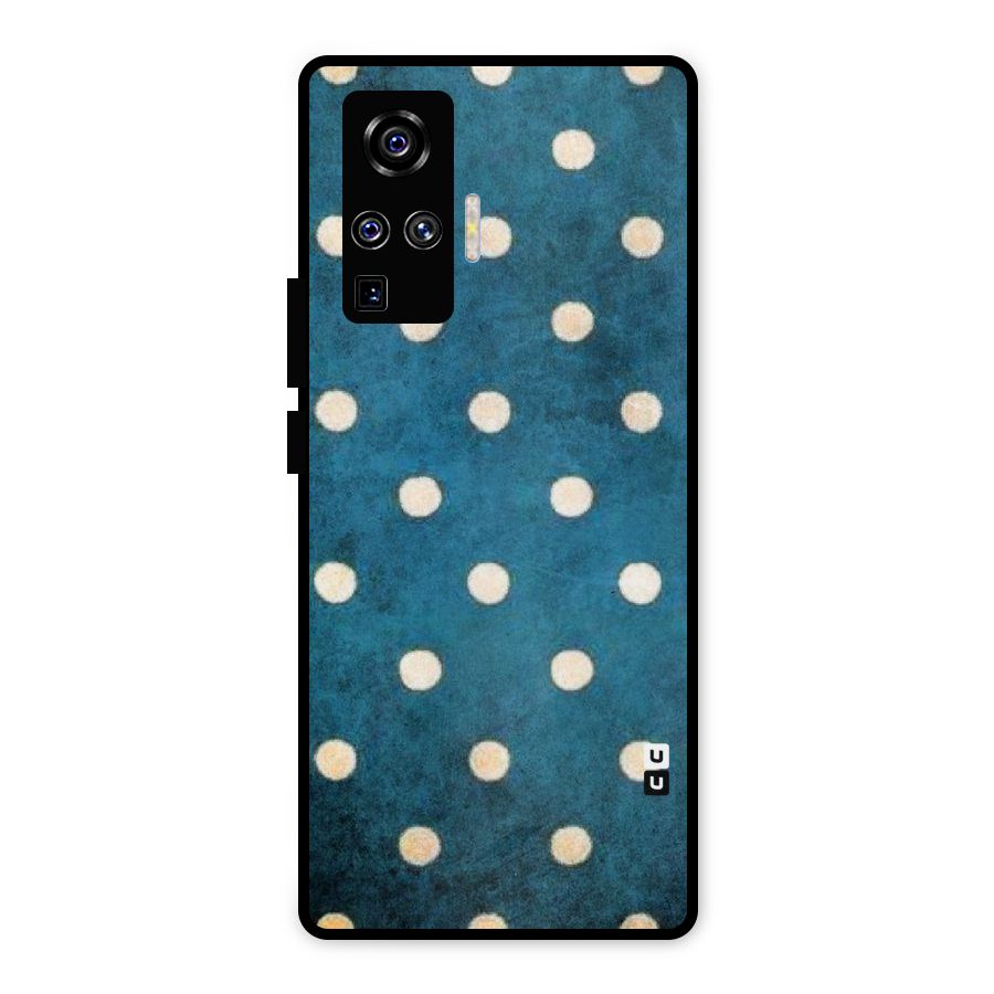 Classic Blue Polka Metal Back Case for Vivo X50 Pro