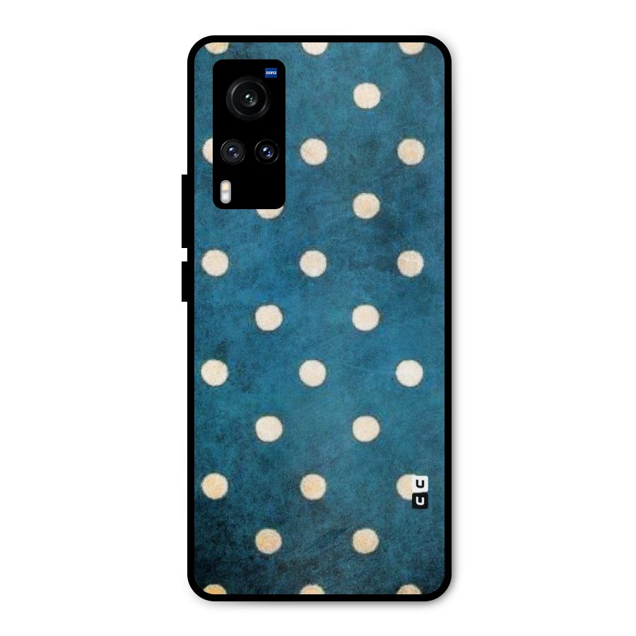 Classic Blue Polka Metal Back Case for Vivo X60