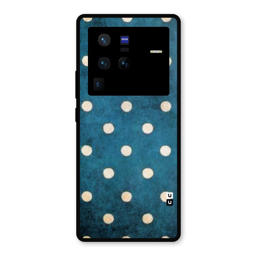 Classic Blue Polka Metal Back Case for Vivo X80 Pro