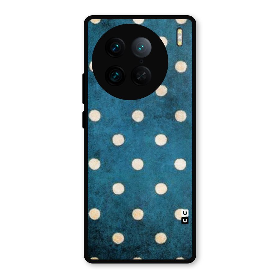 Classic Blue Polka Metal Back Case for Vivo X90 Pro