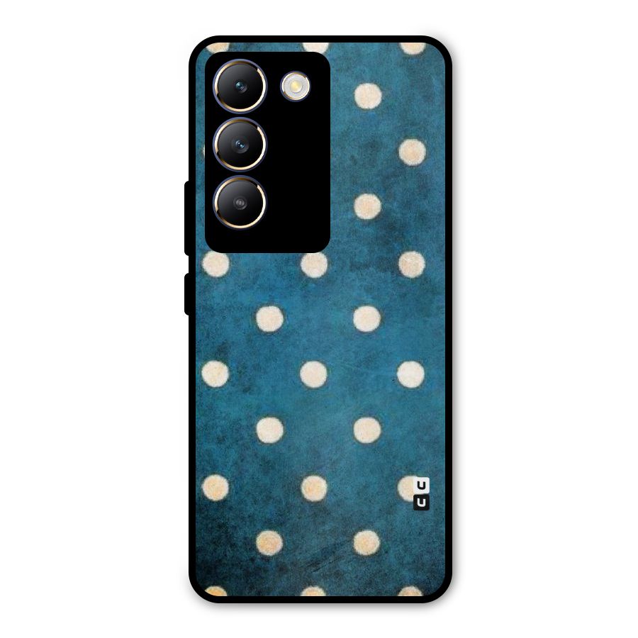 Classic Blue Polka Metal Back Case for Vivo Y200e