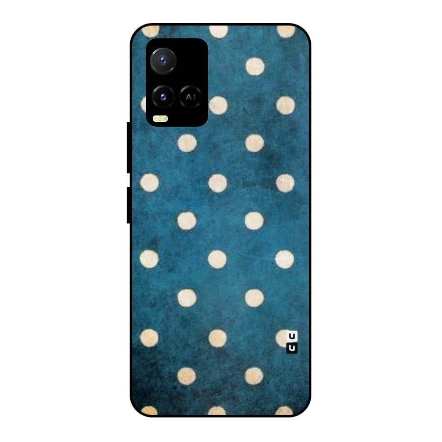 Classic Blue Polka Metal Back Case for Vivo Y21A