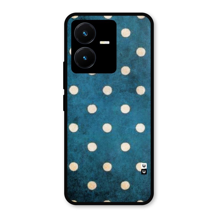 Classic Blue Polka Metal Back Case for Vivo Y22