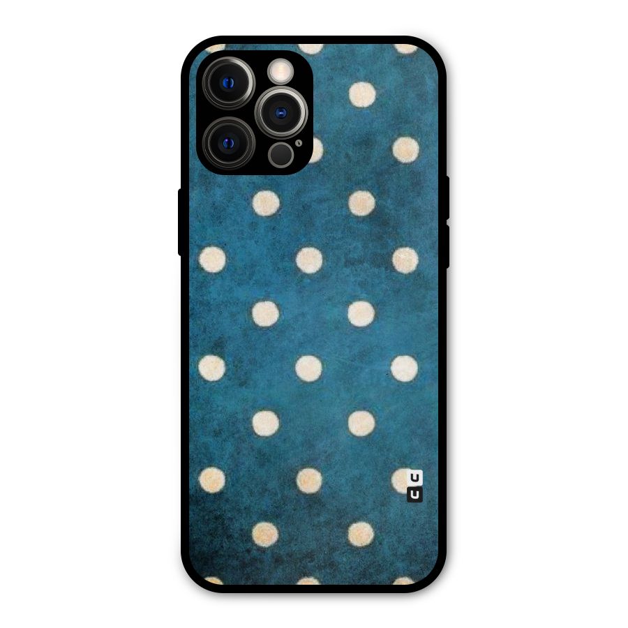 Classic Blue Polka Metal Back Case for iPhone 12 Pro Max