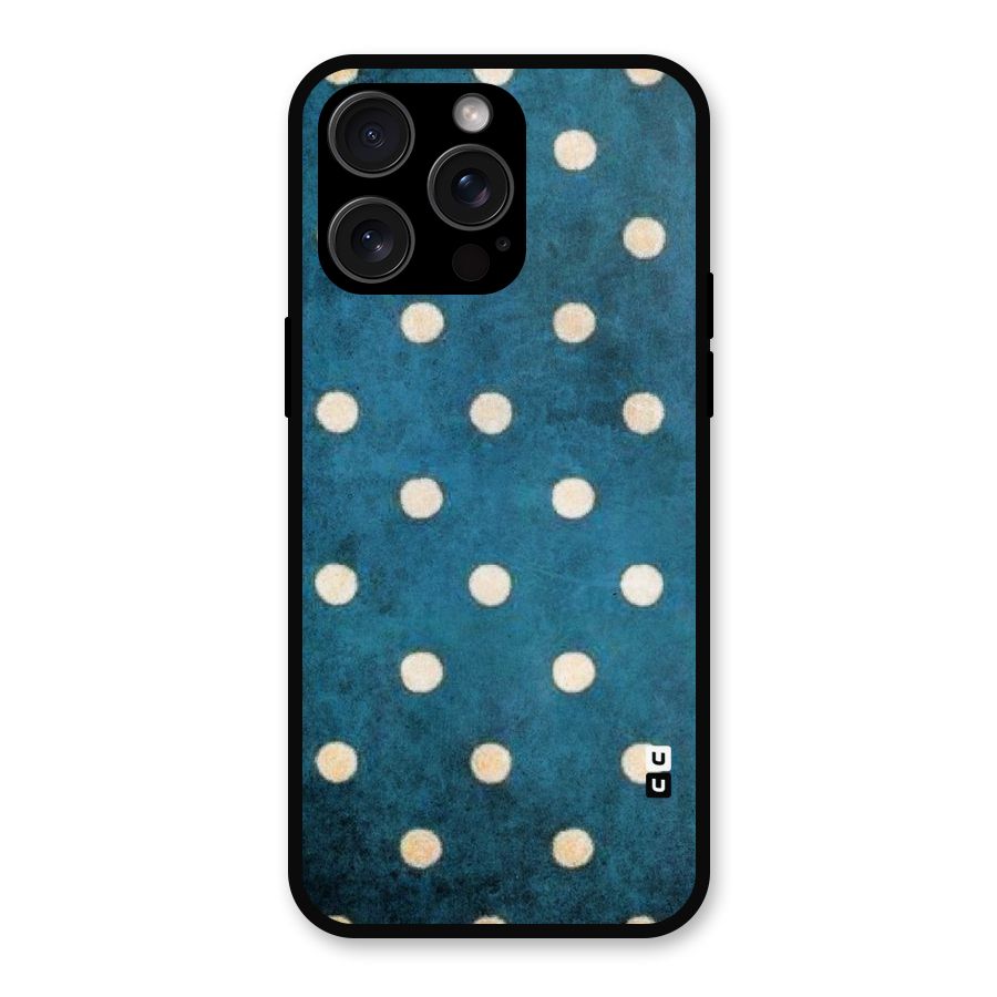 Classic Blue Polka Metal Back Case for iPhone 15 Pro Max