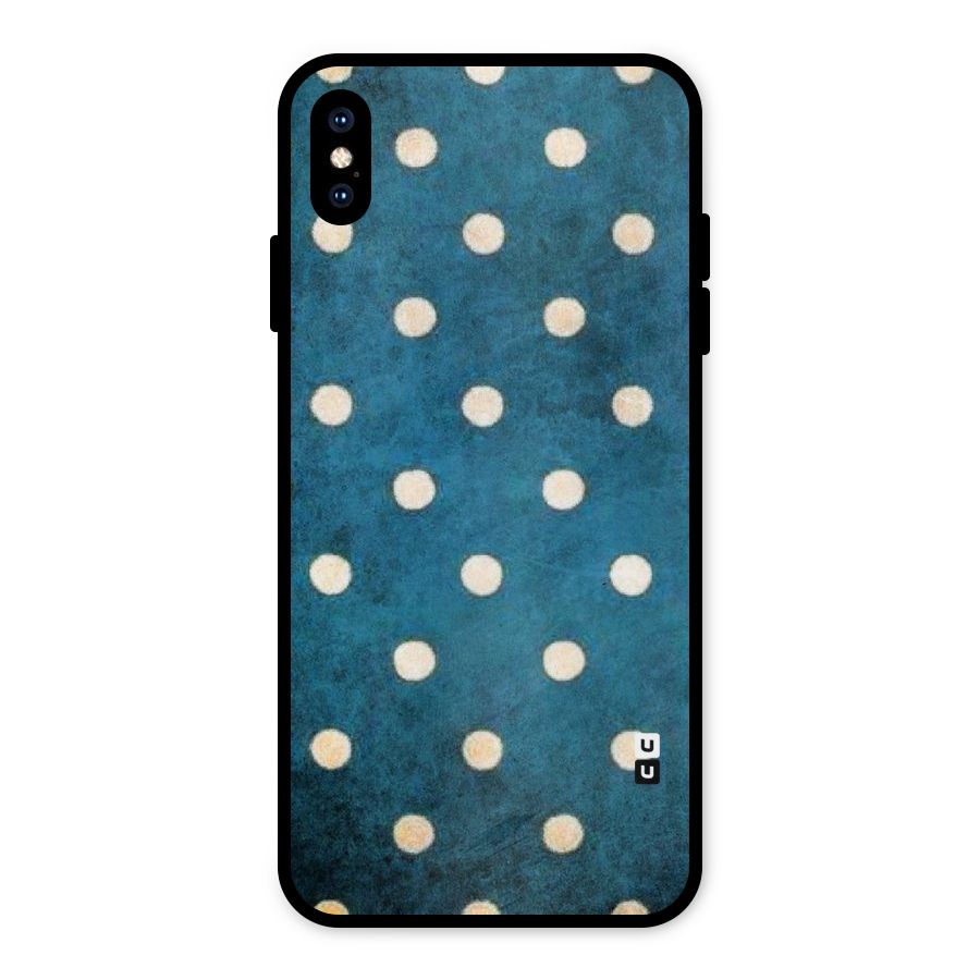 Classic Blue Polka Metal Back Case for iPhone XS Max