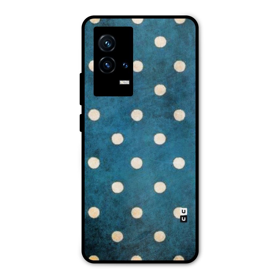 Classic Blue Polka Metal Back Case for iQOO 9 5G