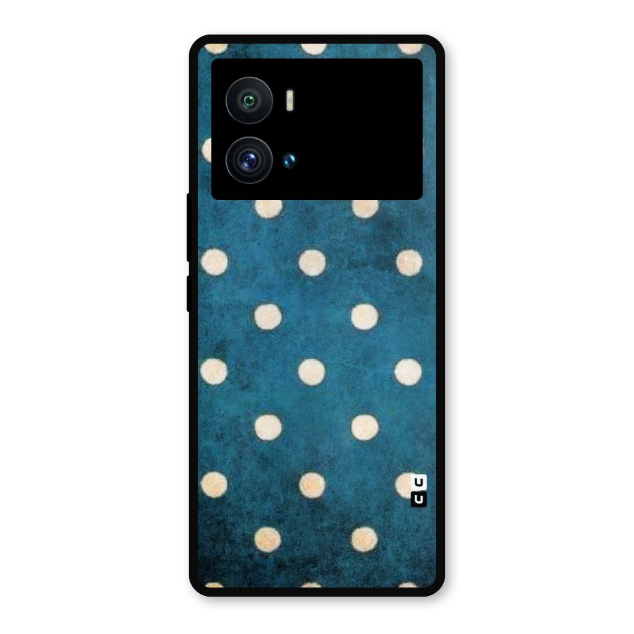 Classic Blue Polka Metal Back Case for iQOO 9 Pro