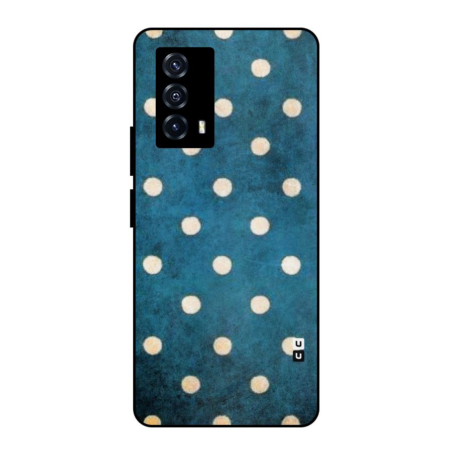 Classic Blue Polka Metal Back Case for iQOO Z5