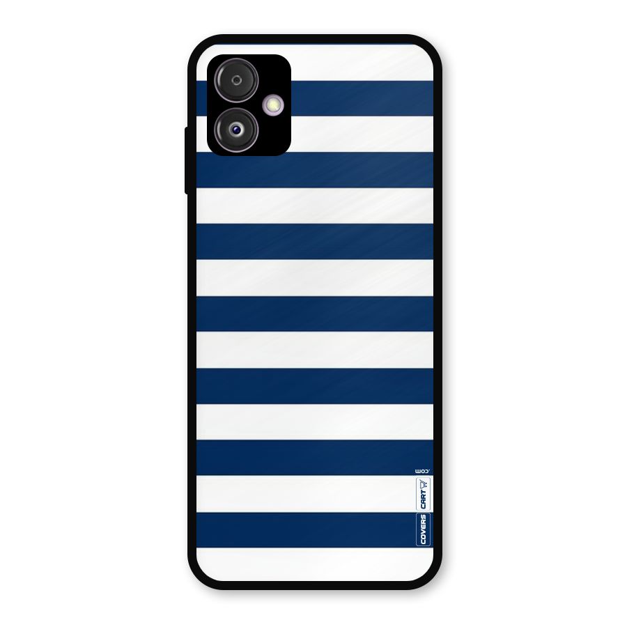 Classic Blue White Stripes Metal Back Case for Galaxy F14
