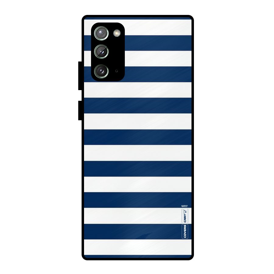 Classic Blue White Stripes Metal Back Case for Galaxy Note 20