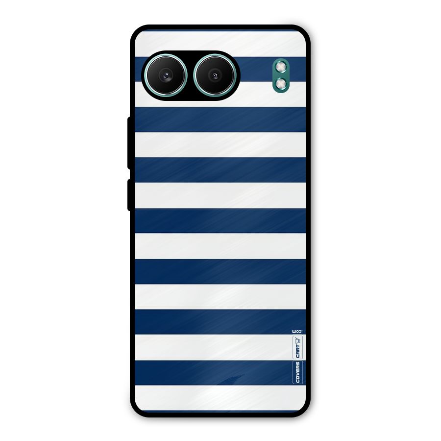 Classic Blue White Stripes Metal Back Case for OnePlus Nord 4
