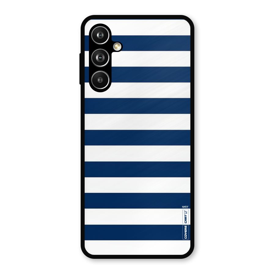 Classic Blue White Stripes Metal Back Case for Samsung Galaxy M54