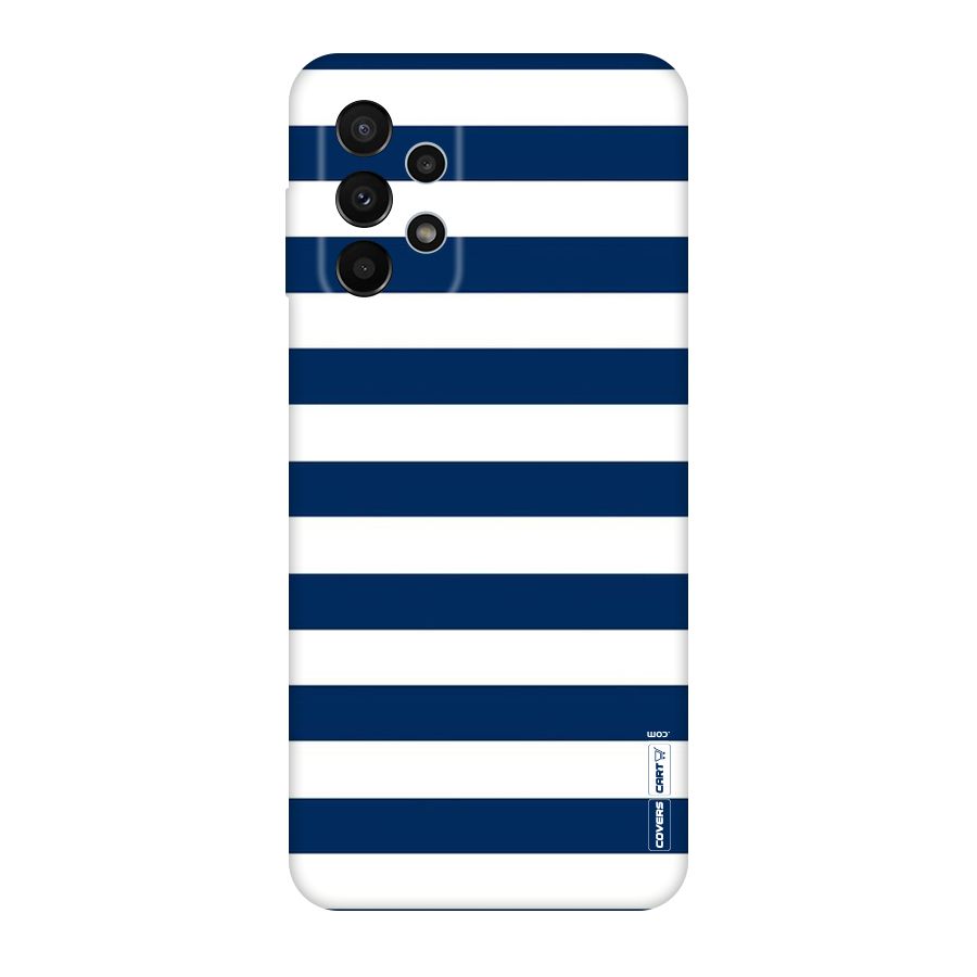 Classic Blue White Stripes Original Polycarbonate Back Case for Galaxy A23