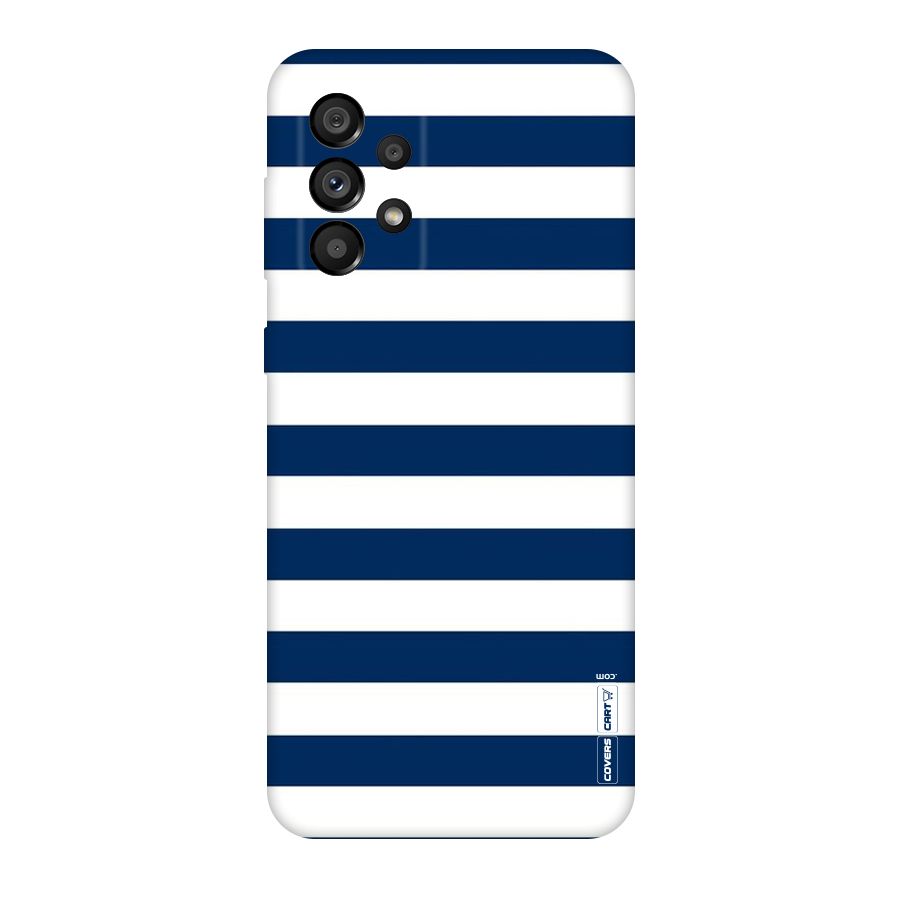 Classic Blue White Stripes Original Polycarbonate Back Case for Galaxy A73 5G