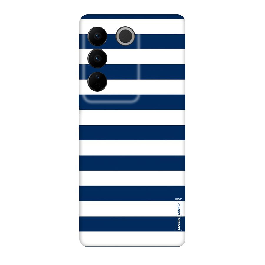 Classic Blue White Stripes Original Polycarbonate Back Case for Vivo V27