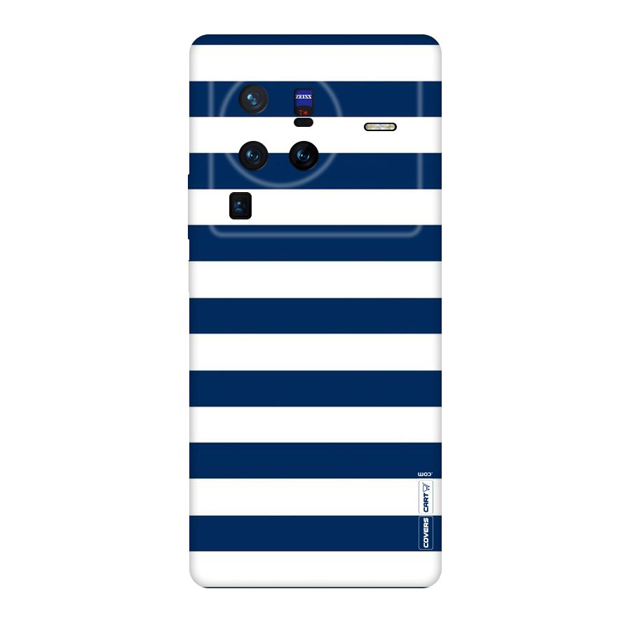 Classic Blue White Stripes Original Polycarbonate Back Case for Vivo X80