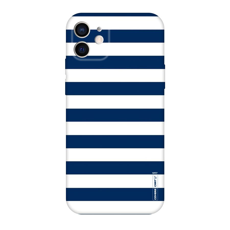 Classic Blue White Stripes Original Polycarbonate Back Case for iPhone 12