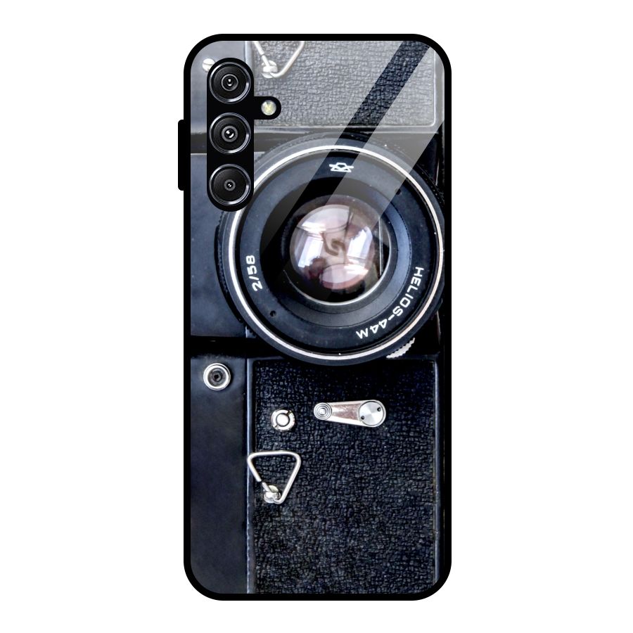 Classic Camera Glass Back Case for Galaxy M34 5G