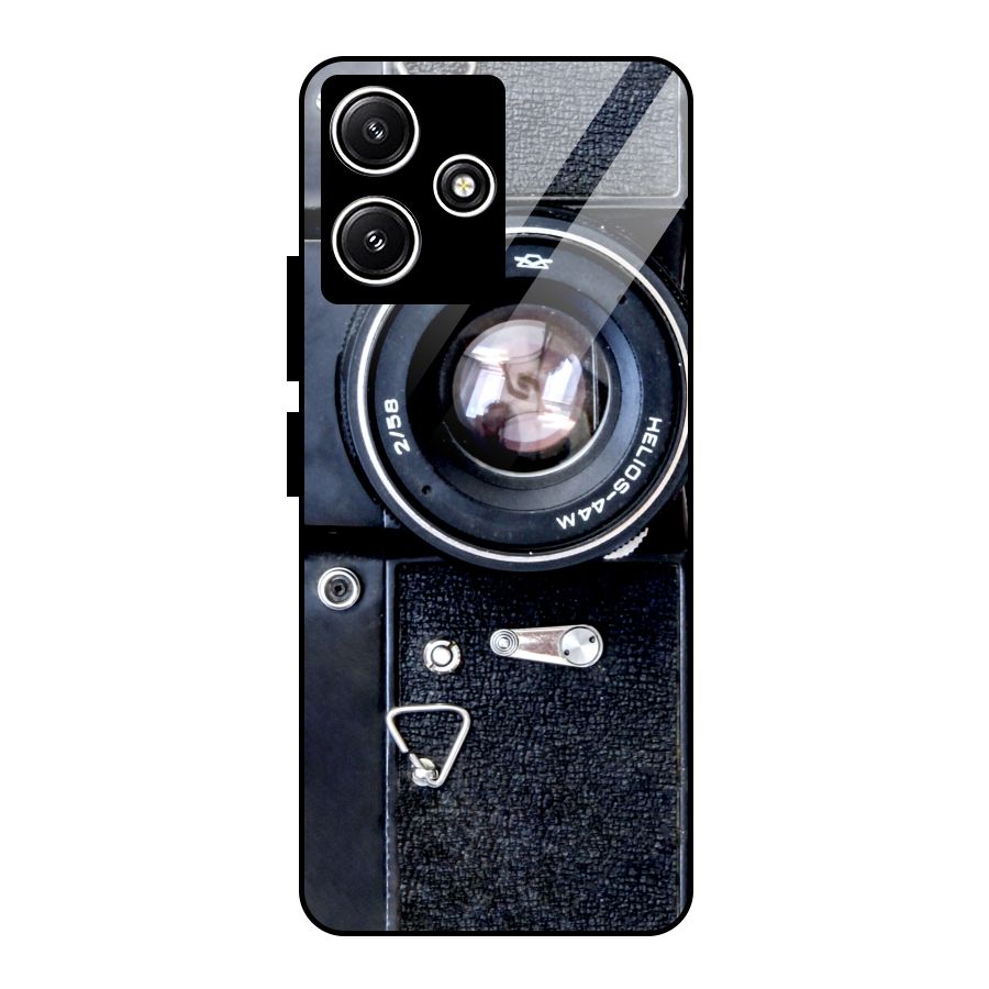 Classic Camera Glass Back Case for Redmi 12 5G