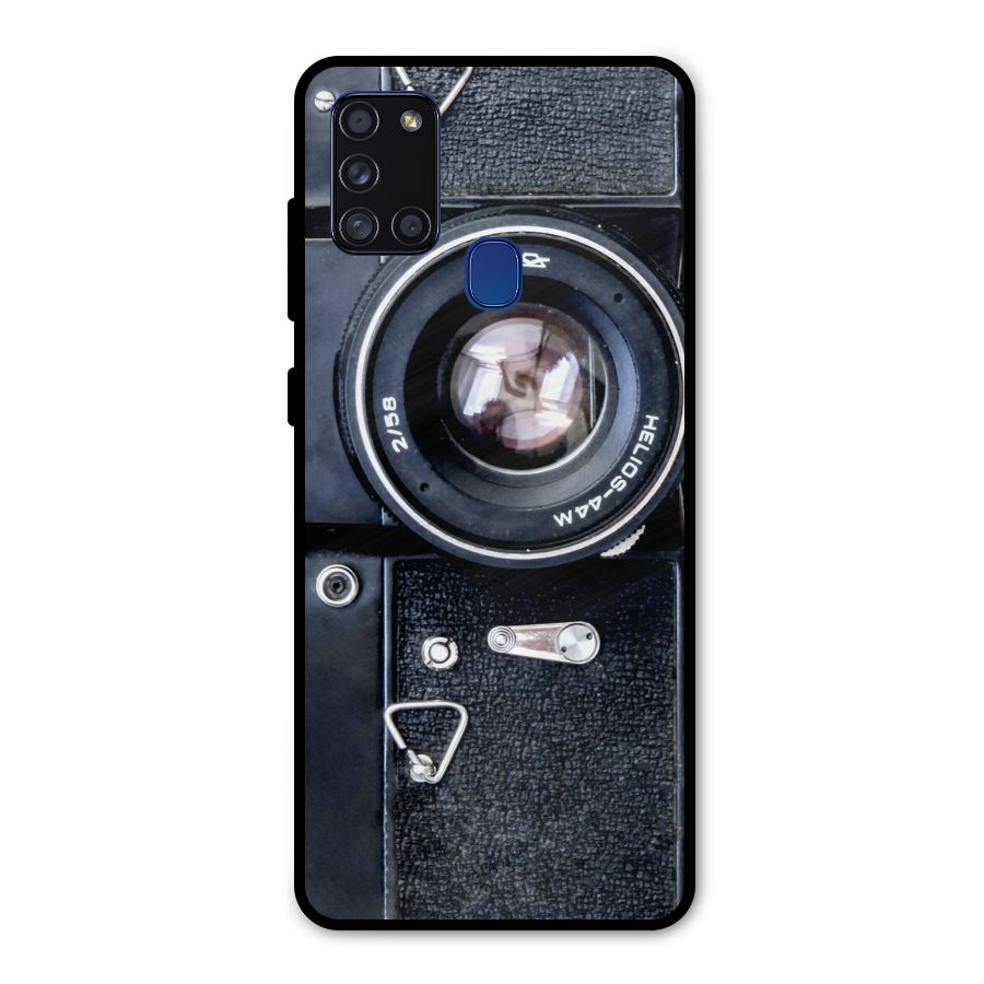 Classic Camera Metal Back Case for Galaxy A21s