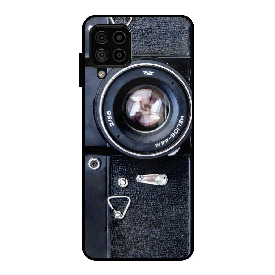Classic Camera Metal Back Case for Galaxy A22 4G