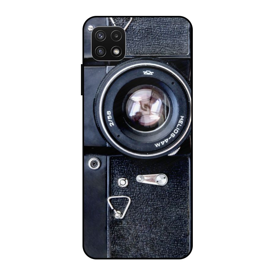 Classic Camera Metal Back Case for Galaxy A22 5G