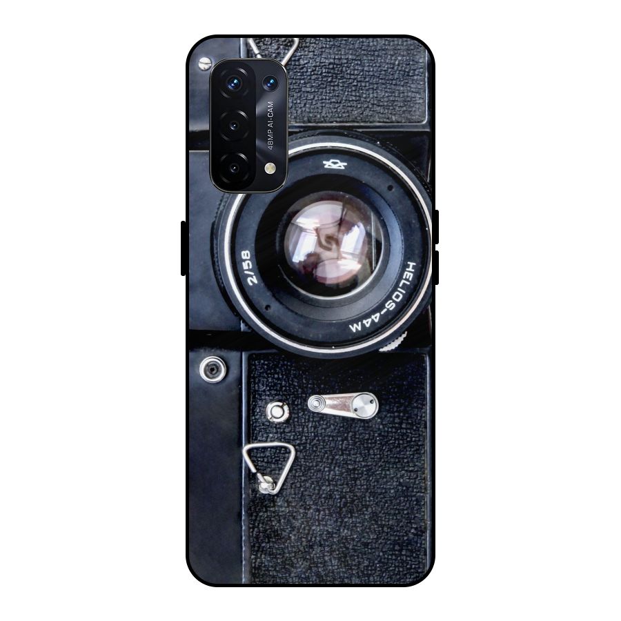 Classic Camera Metal Back Case for Oppo A74 5G