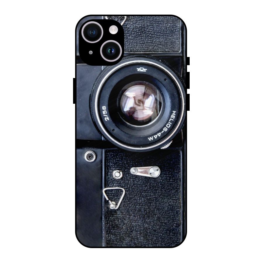 Classic Camera Metal Back Case for iPhone 14 Plus