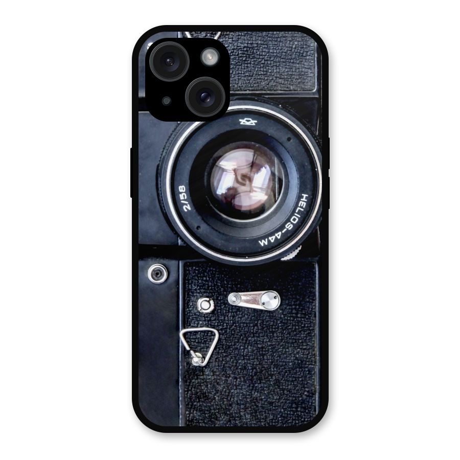 Classic Camera Metal Back Case for iPhone 15
