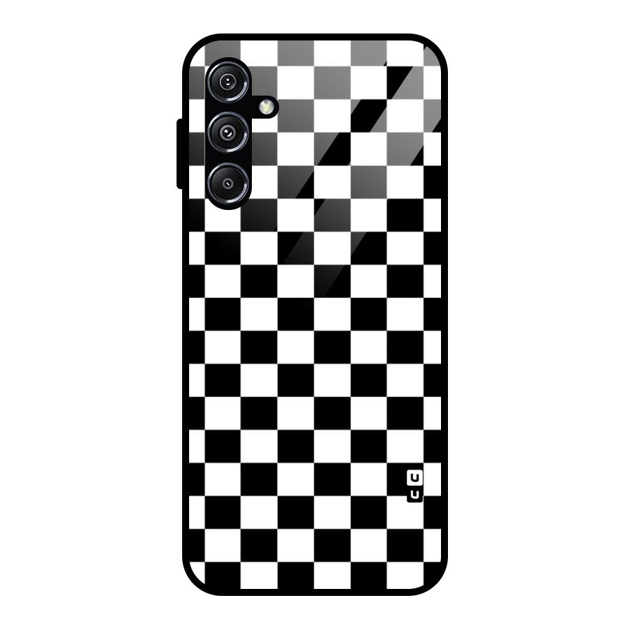 Classic Check Glass Back Case for Galaxy M34 5G