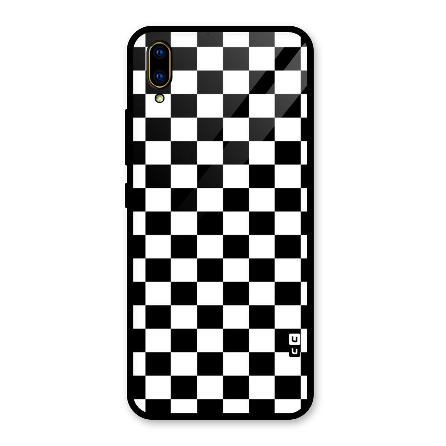 Classic Check Glass Back Case for Vivo V11 Pro