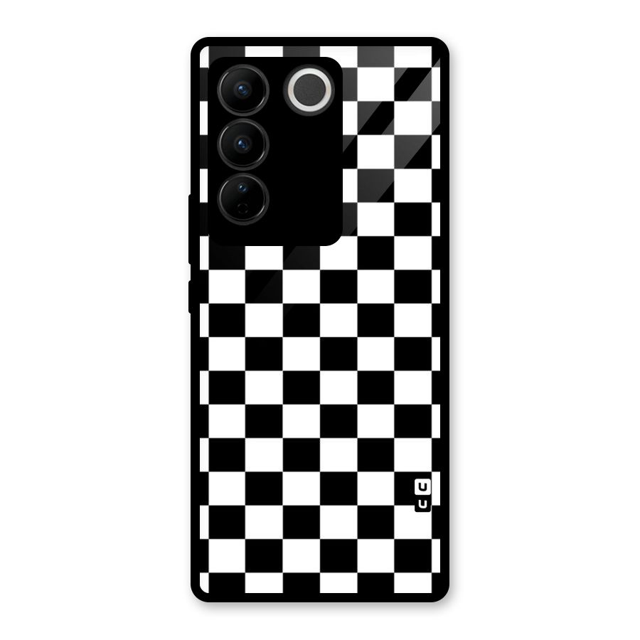 Classic Check Glass Back Case for Vivo V27