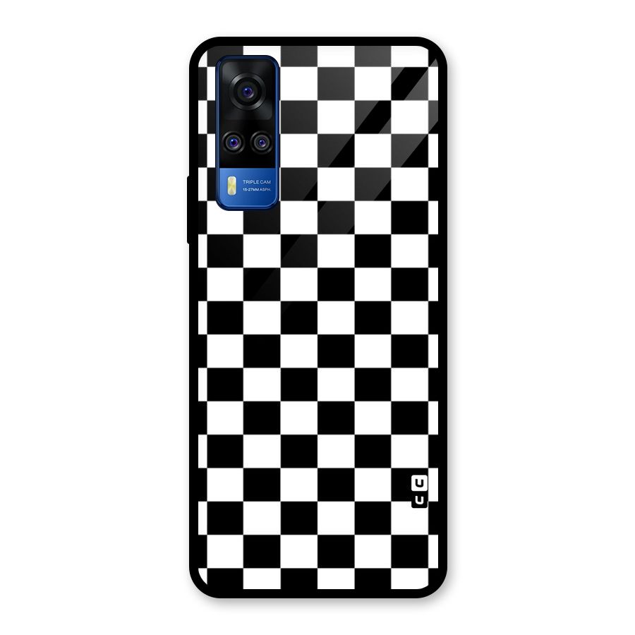 Classic Check Glass Back Case for Vivo Y31