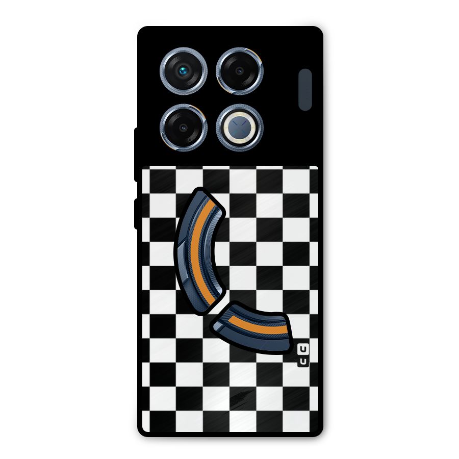Classic Check Metal Back Case for Infinix GT 20 Pro