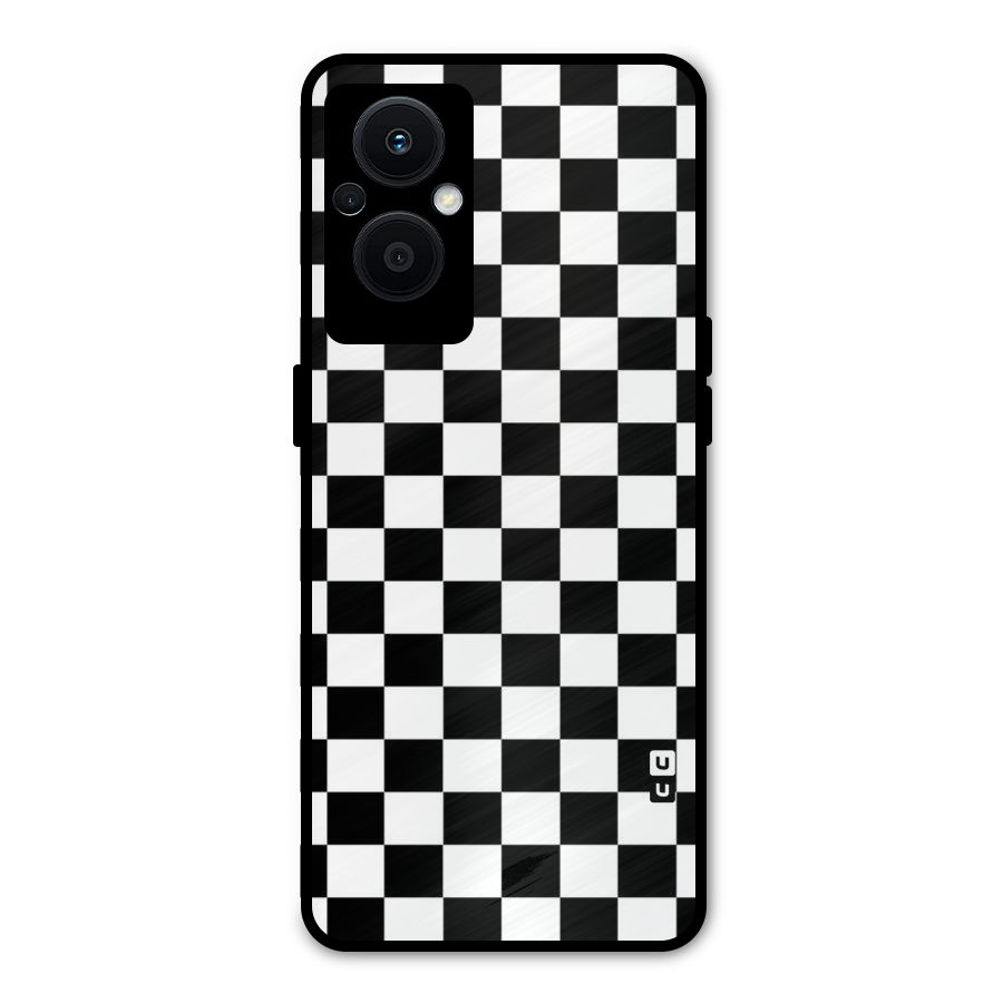 Classic Check Metal Back Case for Oppo F21 Pro 5G