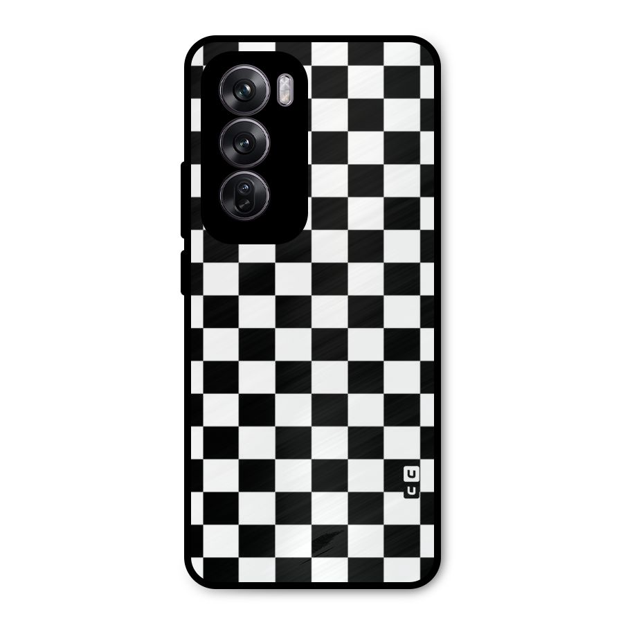 Classic Check Metal Back Case for Oppo Reno12 Pro